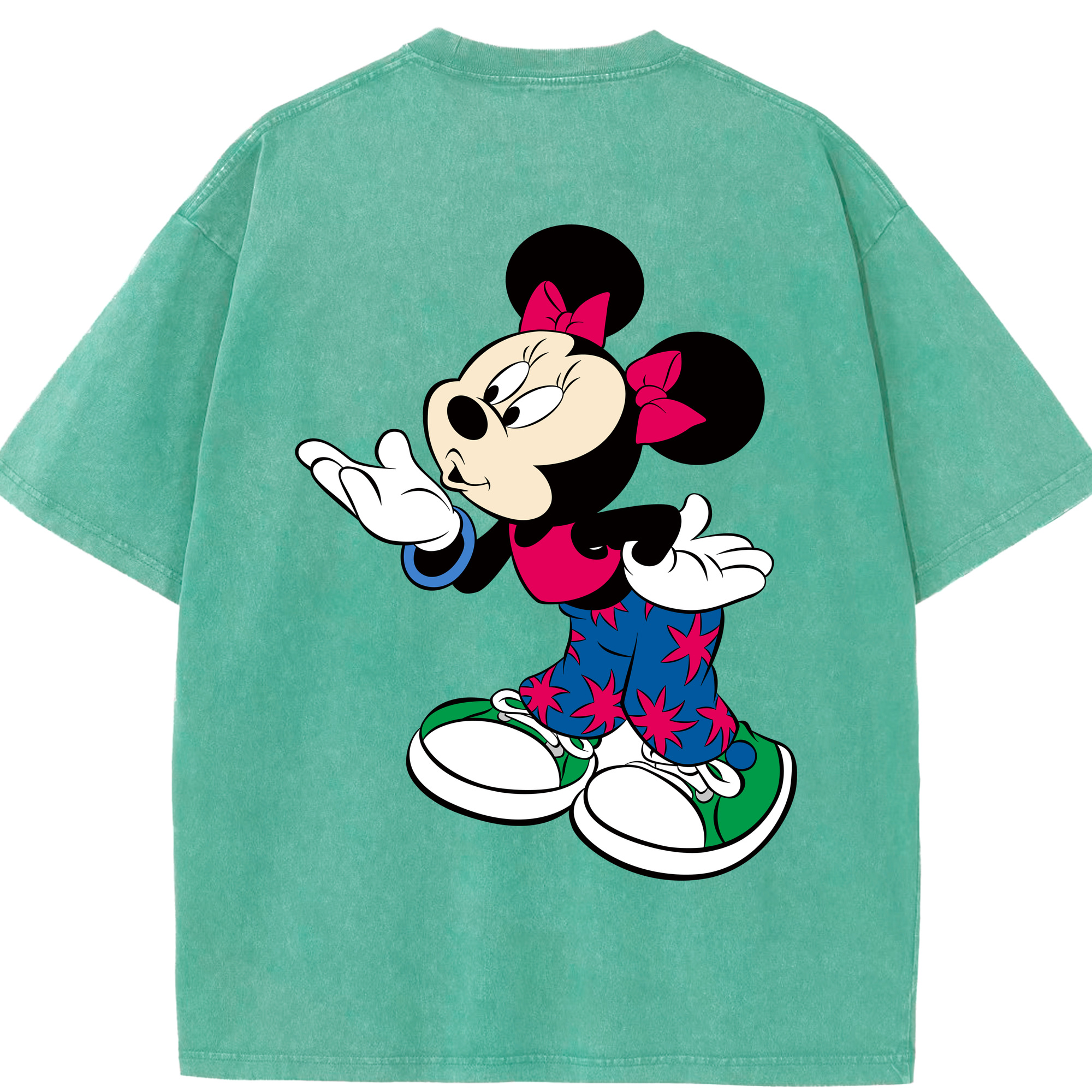 （画像用） ミッキーマウス Mickey Mouse 綿100% ヴィンテージ風 半袖Tシャツ（背面プリント）